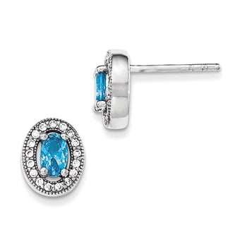 Lex & Lu Sterling Silver 8mm Star CZ Stud Earrings Lex & Lu Sterling Silver 8mm Star CZ Stud Earrings